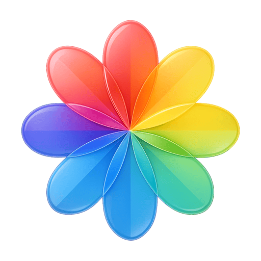 Multicolor translucent glass flower made of layered petals